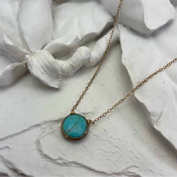 14k GF Necklace Genuine Turquoise - Picture 3 of 9